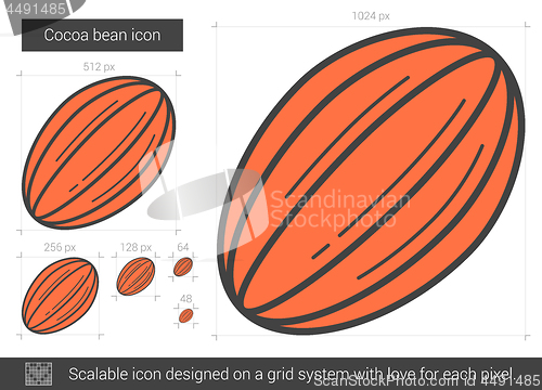 Image of Cocoa bean line icon.