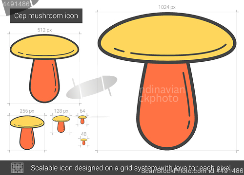 Image of Cep mushroom line icon.