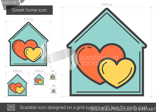 Image of Sweet home line icon.