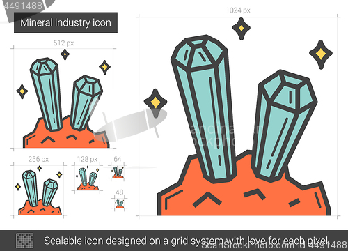 Image of Mineral industry line icon.