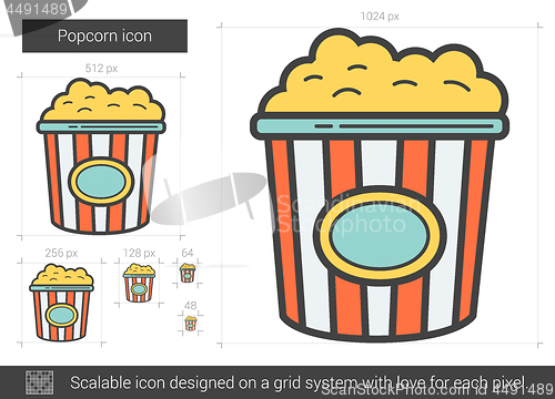 Image of Popcorn line icon.