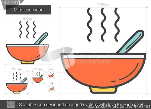 Image of Miso soup line icon.