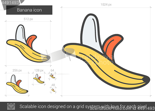 Image of Banana line icon.