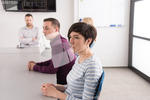 Image of Business Team At A Meeting at modern office building