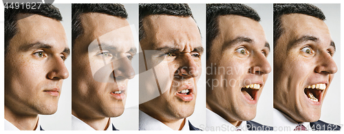 Image of The collage of different human facial expressions, emotions and feelings.