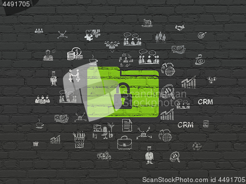 Image of Business concept: Folder With Lock on wall background