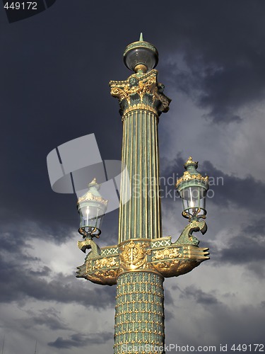 Image of Paris - outdoor golden post lamp