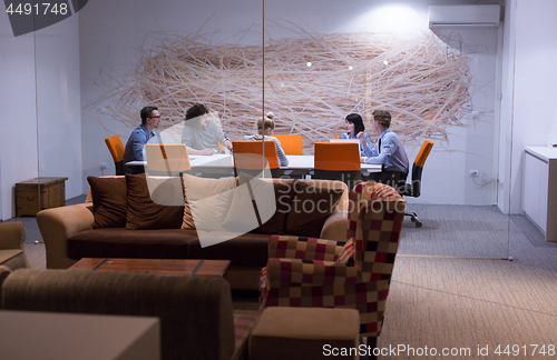 Image of Business Team At A Meeting at modern office building