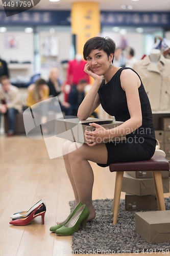 Image of Woman Trying New Shoes