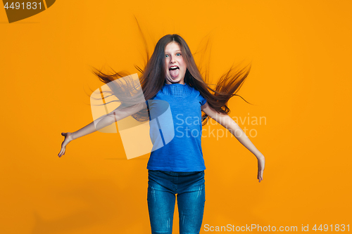 Image of The squint eyed teen girl with weird expression