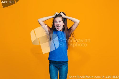 Image of The squint eyed teen girl with weird expression