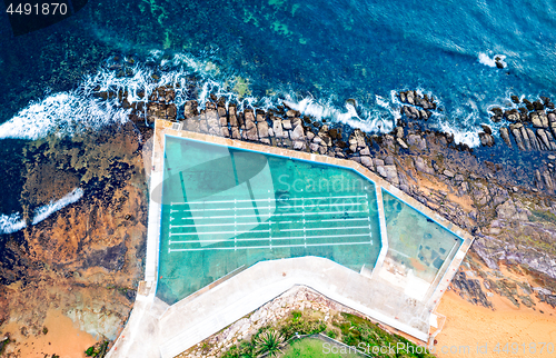 Image of Collaroy Rock Pool and ocean views from above