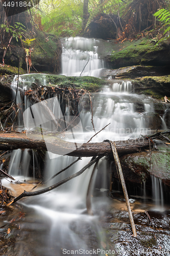 Image of Water cascading down the mountain valley