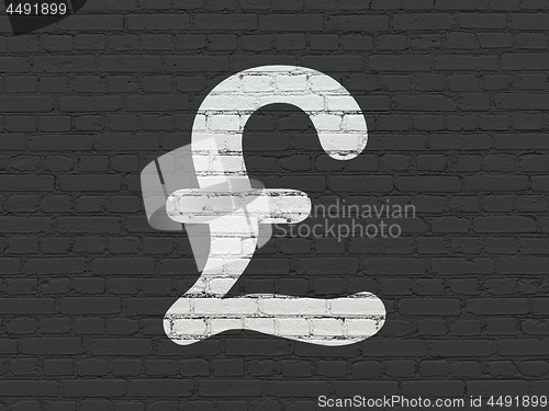 Image of Money concept: Pound on wall background