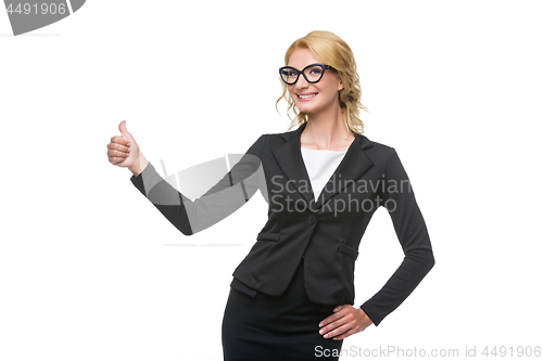 Image of Beautiful business lady in glasses