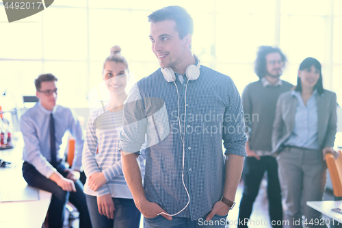 Image of Portrait of young casual businessman