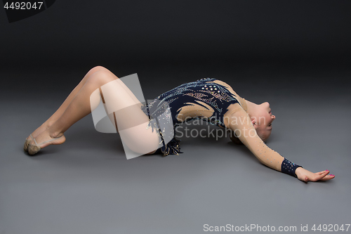 Image of Gymnastist girl in black costume