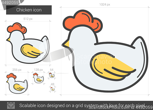 Image of Chicken line icon.