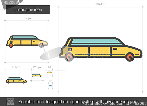 Image of Limousine line icon.