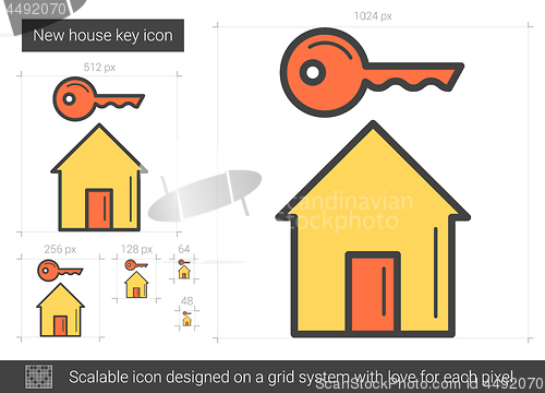 Image of New house key line icon.