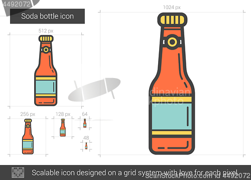 Image of Soda bottle line icon.