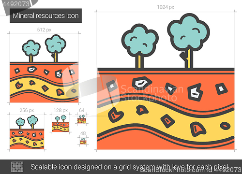 Image of Mineral resources line icon.