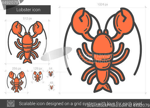 Image of Lobster line icon.