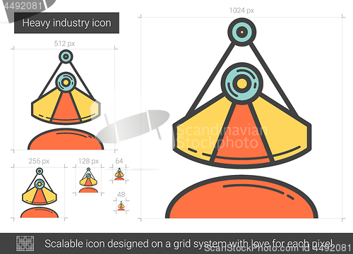 Image of Heavy industry line icon.