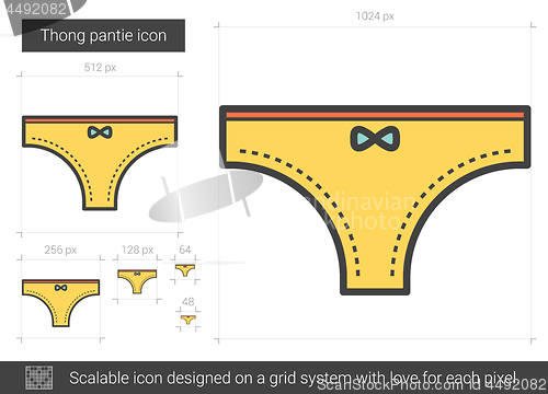 Image of Thong pantie line icon.