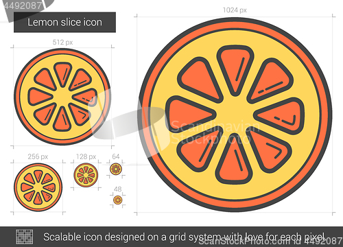 Image of Lemon slice line icon.