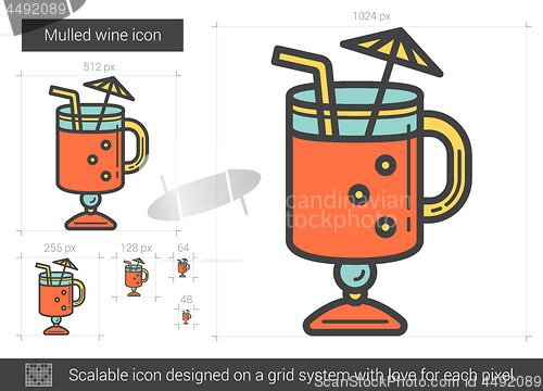 Image of Mulled wine line icon.