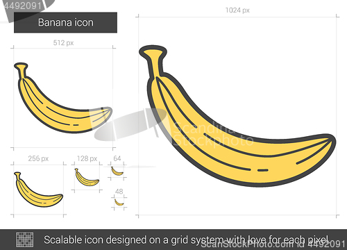 Image of Banana line icon.