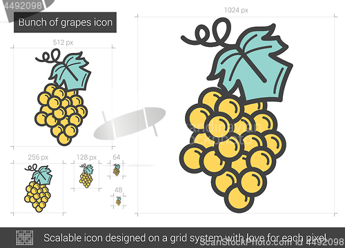 Image of Bunch of grapes line icon.