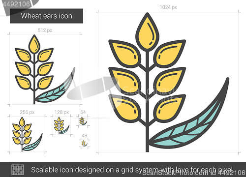 Image of Wheat ears line icon.