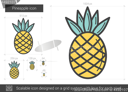 Image of Pineapple line icon.