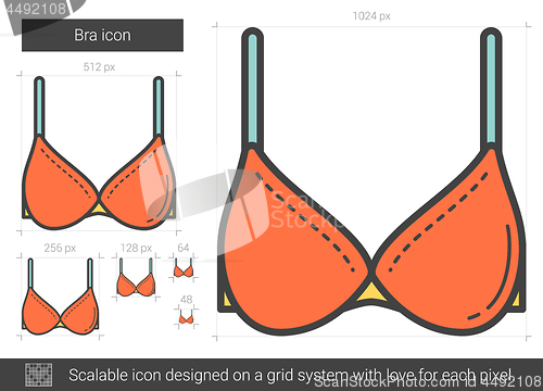 Image of Bra line icon.