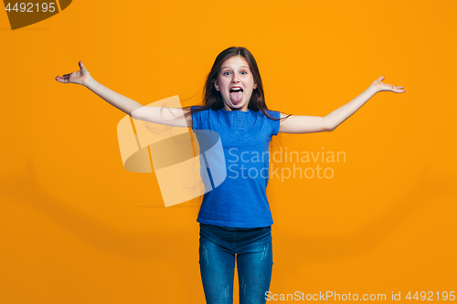 Image of The squint eyed teen girl with weird expression