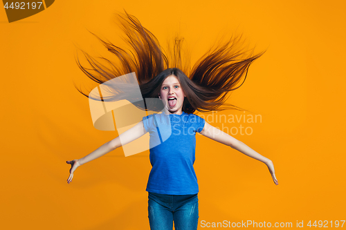 Image of The squint eyed teen girl with weird expression