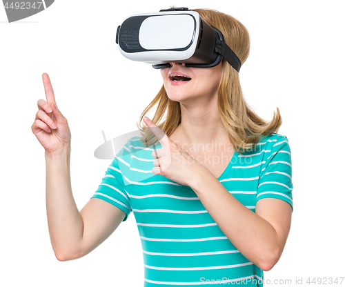 Image of Woman in virtual reality glasses