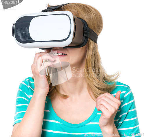 Image of Woman in virtual reality glasses