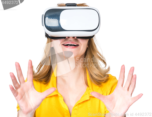 Image of Woman in virtual reality glasses