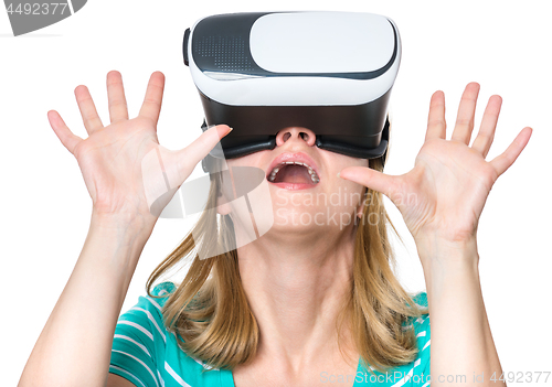 Image of Woman in virtual reality glasses