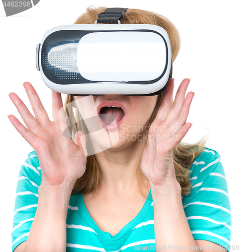 Image of Woman in virtual reality glasses