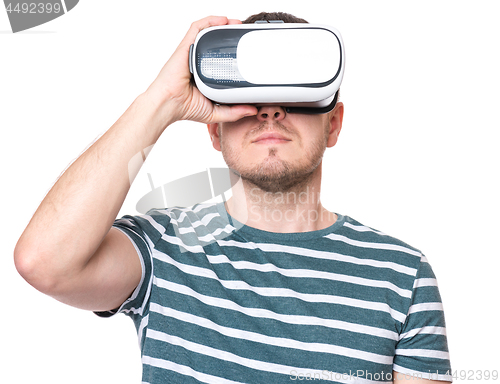 Image of Man in virtual reality glasses
