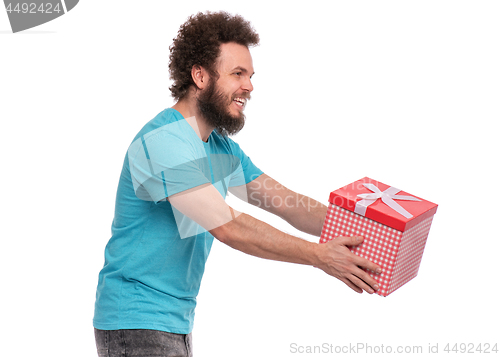 Image of Crazy bearded man - holidays concept