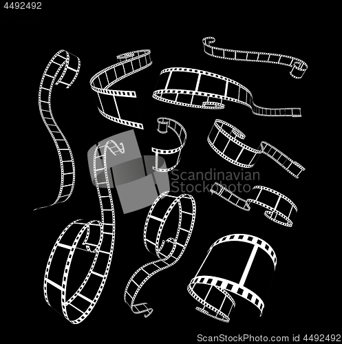 Image of Film strip vector illustration on black