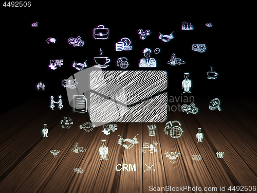 Image of Business concept: Email in grunge dark room