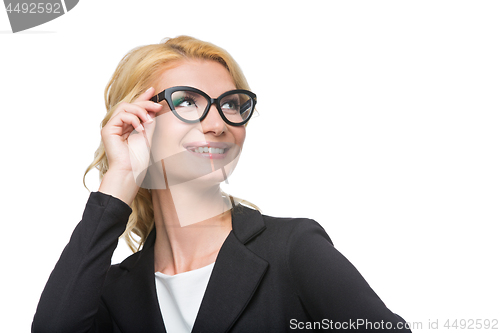 Image of Beautiful business lady in glasses