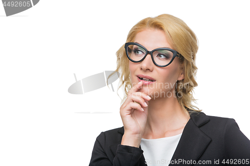 Image of Beautiful business lady in glasses