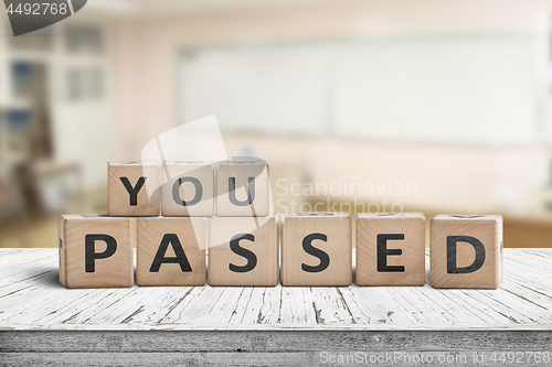 Image of You passed sign for quiz and education purposes